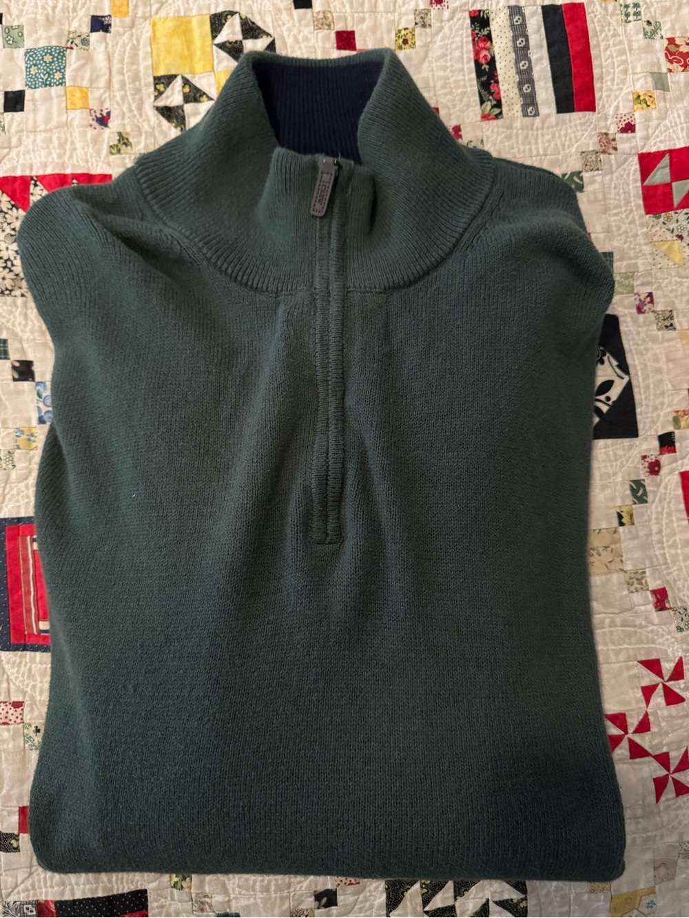 J. Crew Men's Dark Green Half-Zip Sweater
